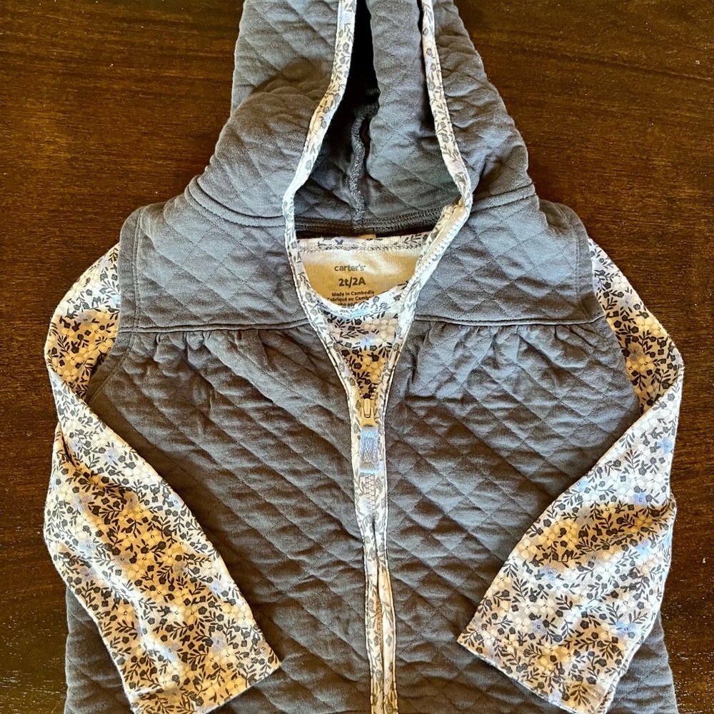 Toddler Carters long sleeve shirt and matching hooded vest - size 2T
